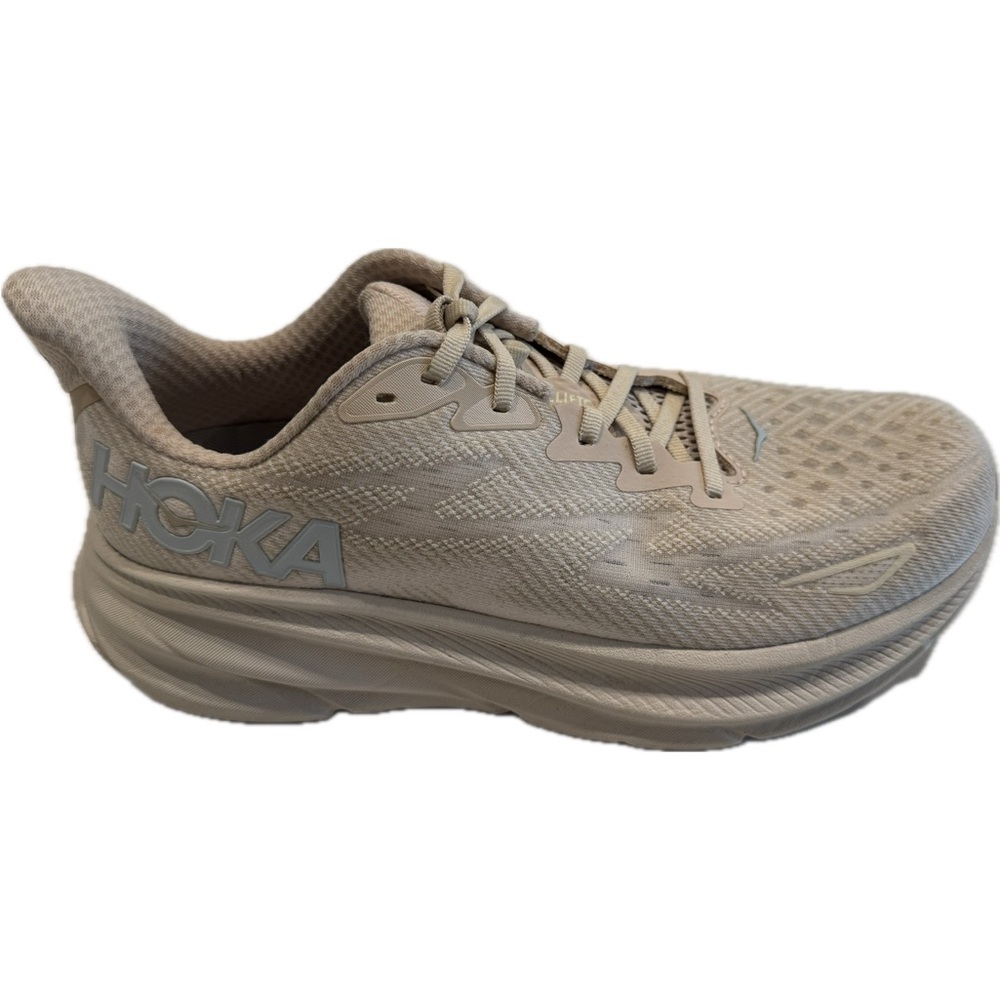 HOKA ONE Clifton 9 Running Shoe- Rare Shifting Sand/ Eggnog Color- Women’s 10